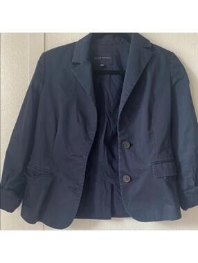 Banana Republic Size 6 Navy Blue Blazer Jacket 3/4 Sleeve